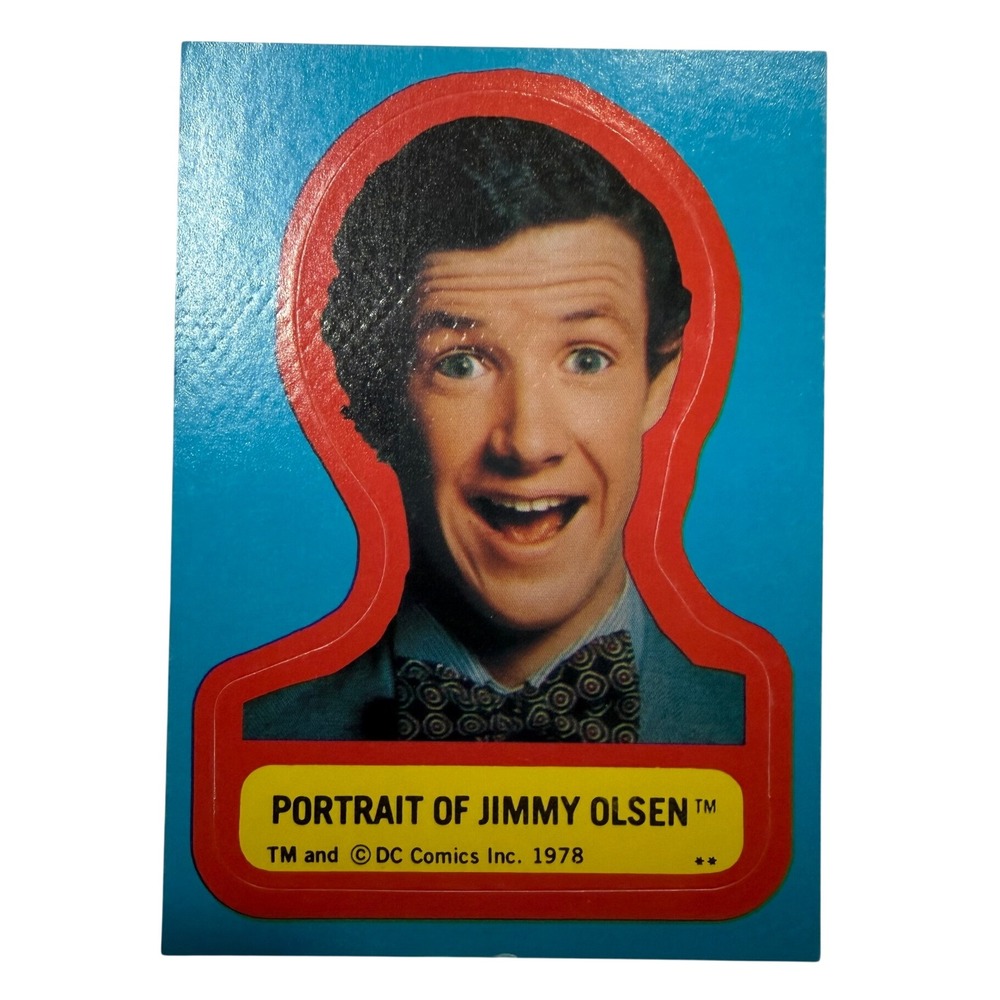 1978 Topps Superman Movie Portrait of Jimmy Olsen Sticker Trading Card